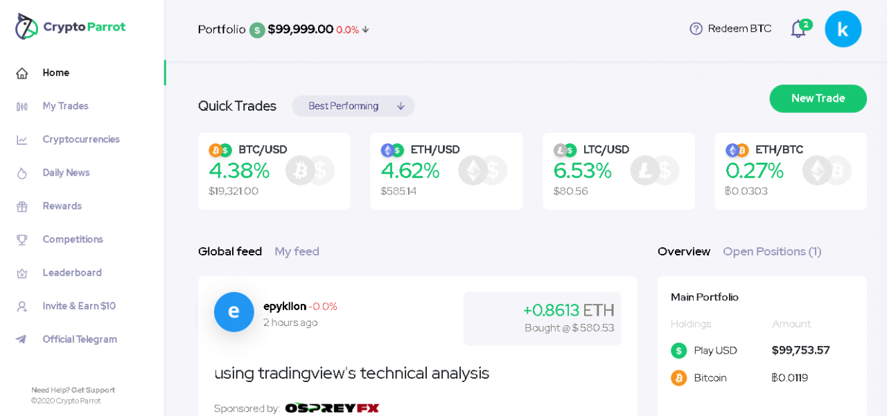 cryptoparrot online crypto simulator