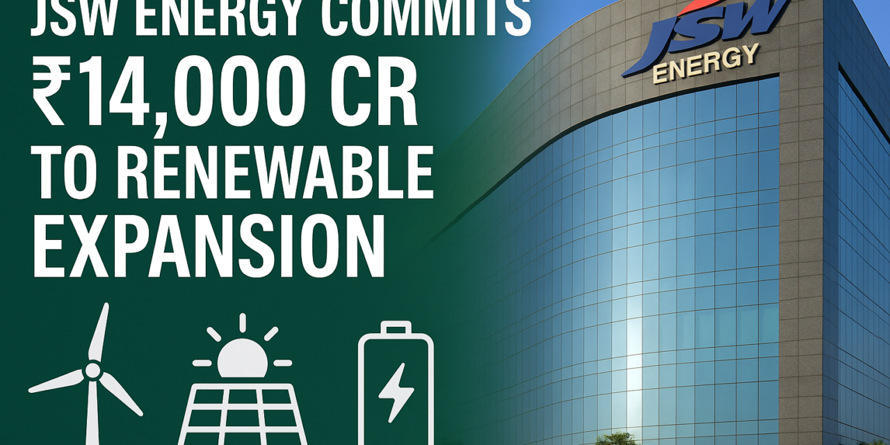 JSW Energy Commits ₹14,000 Cr to Renewable Expansion, Eyes 4.7 GW by 2027!