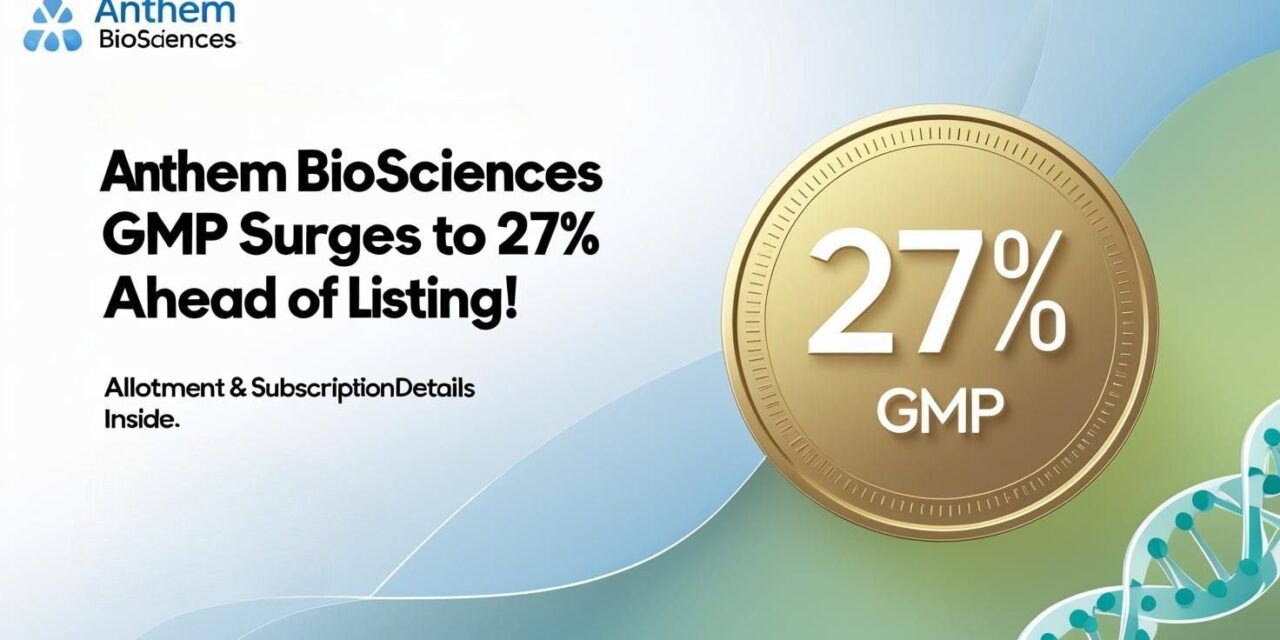 Anthem Biosciences IPO GMP Surges to 27% Ahead of Listing– Subscription & Allotment Details Inside!