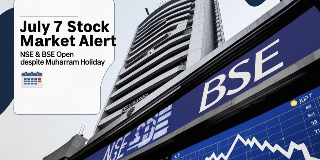 Is July 7 a Trading Holiday? NSE & BSE Open Despite Muharram Holiday – Full Timings & Holiday List Inside